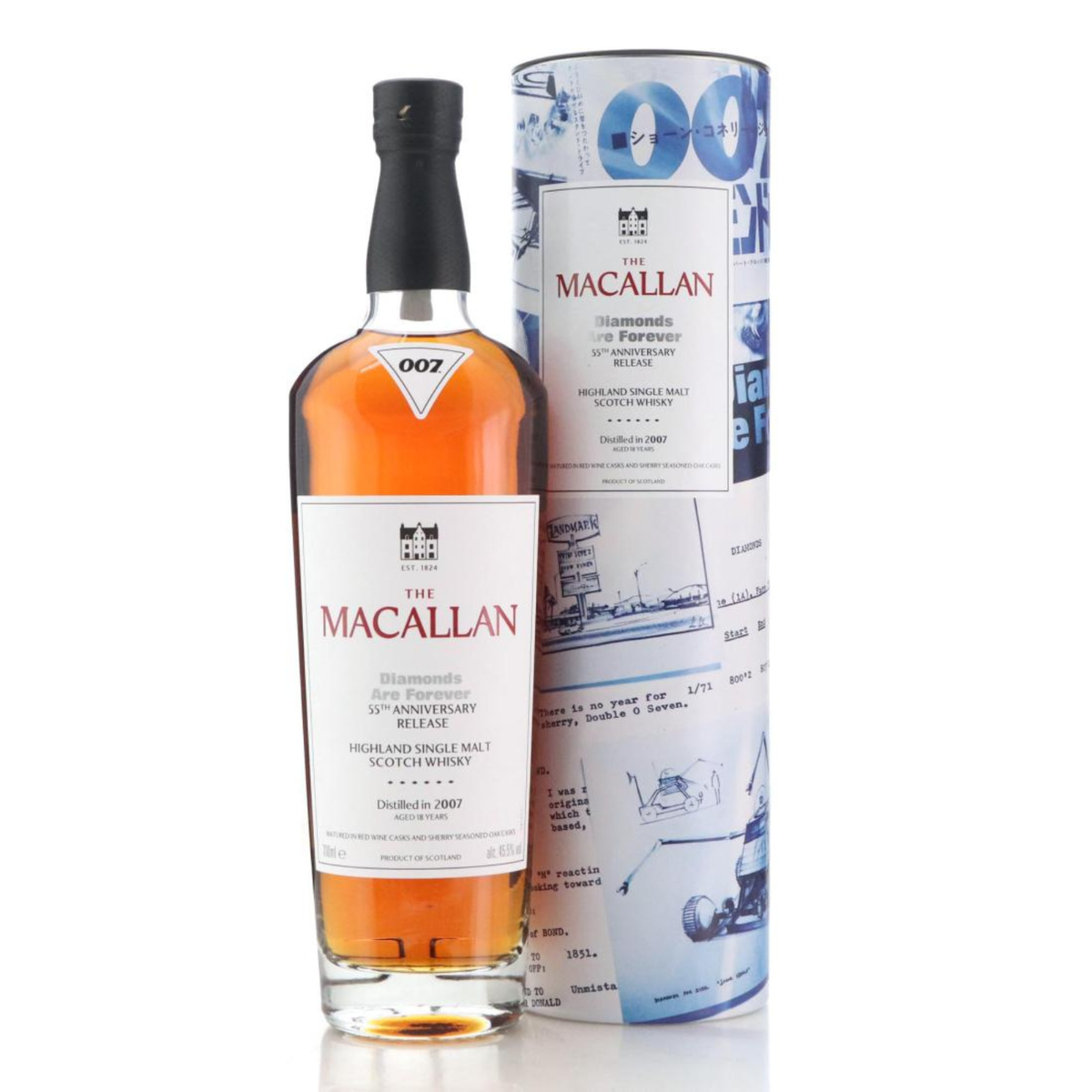 2007 Macallan James Bond 55th Anniversary Diamonds are Forever Single Malt Scotch Whisky 700ml