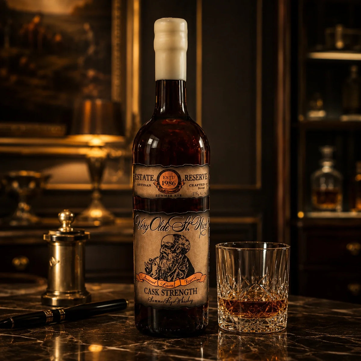 Very Olde St. Nick Estate Reserve Summer Rye Cask Strength Whiskey 750ml