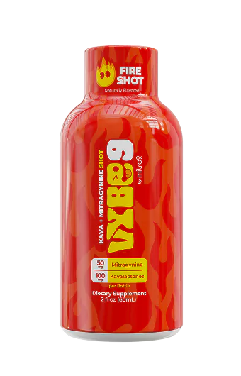 Vybe 9 Kratom Plus Kava Mitragynine Fire Shot 2-Oz