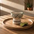 White & Green Ceramic Sipping Tequila Copita Glass 8-Oz