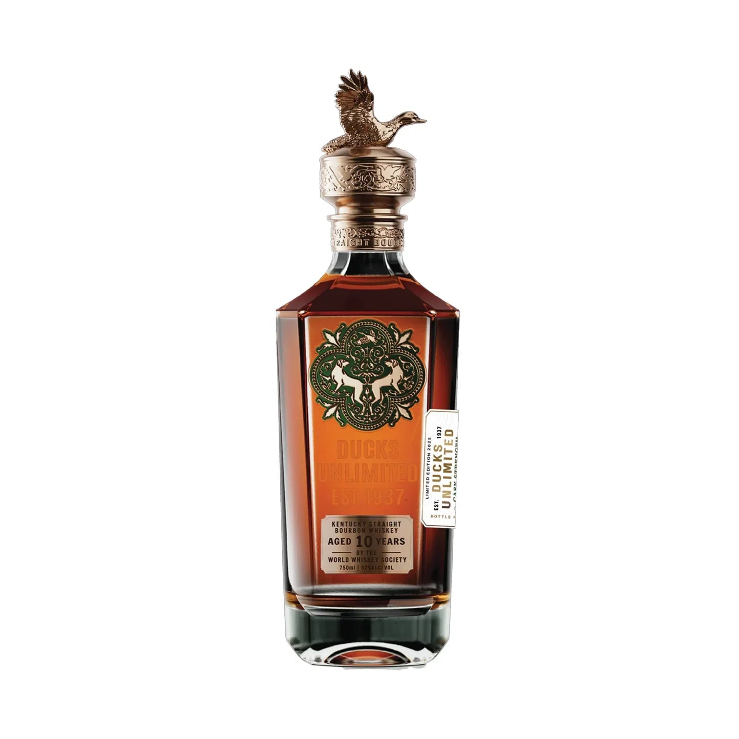 World Whiskey Society Ducks Unlimited Limited Edition Gunstock 10 Year Old Straight Bourbon Whiskey 750ml