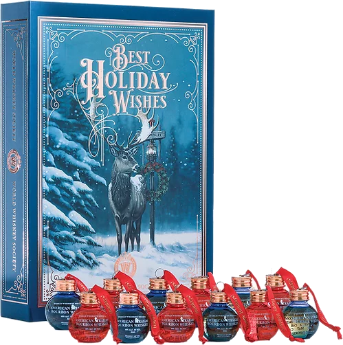 World Whiskey Society Best Holiday Wishes Bourbon Whiskey Balls Gift Set 6-Pack 50ml