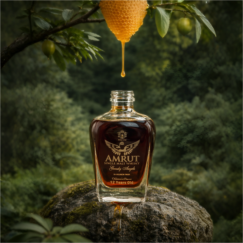 Amrut Greedy Angel Chairmans Reserve Ex-Bourbon Cask Finish 12 Year Old Single Malt Whisky 750ml