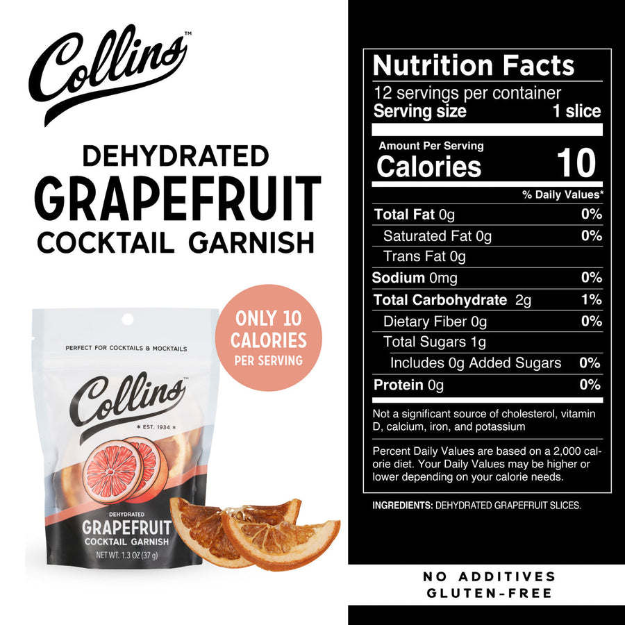 Collins Dehydrated Grapefruit Cocktail Garnish 1.3-Oz