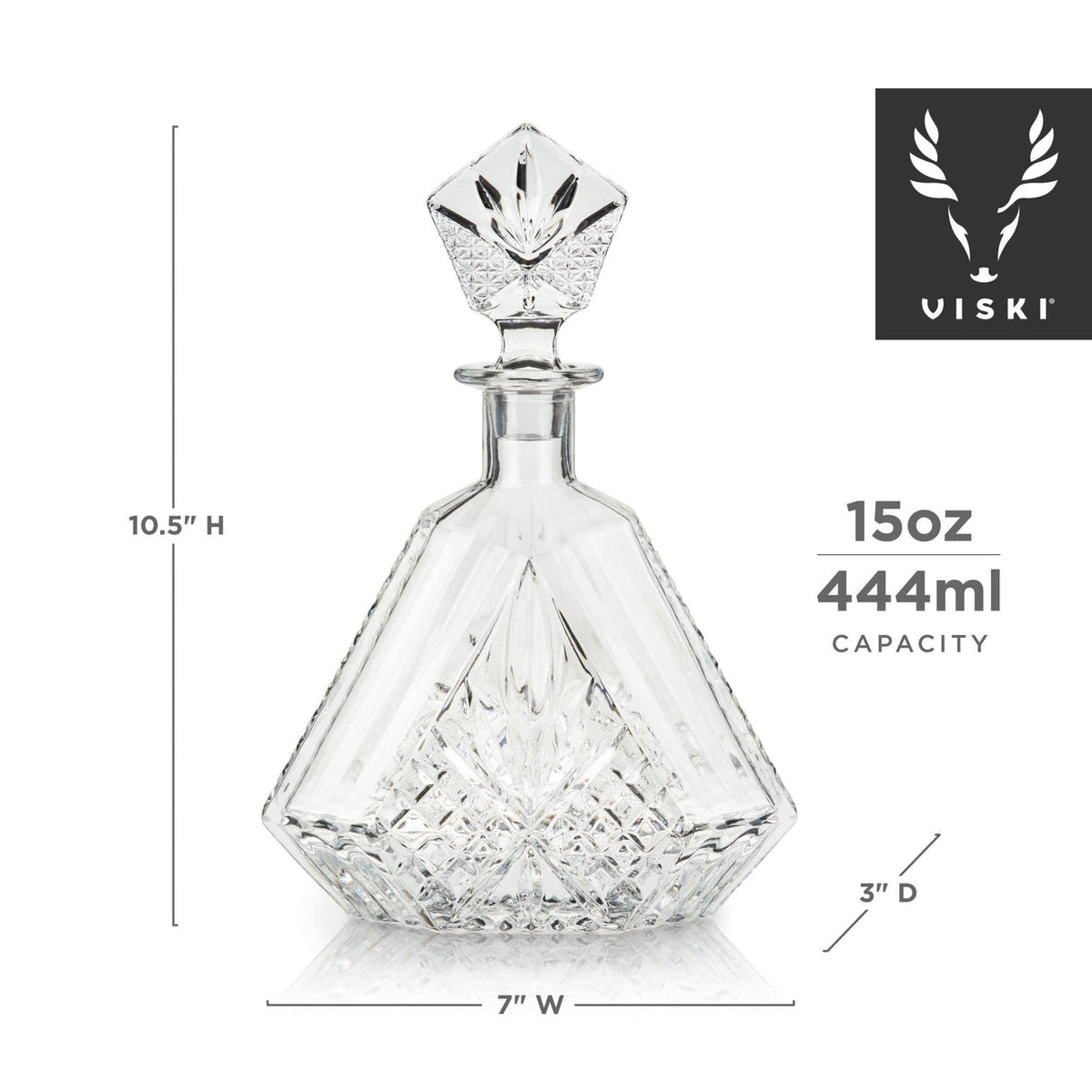 Admiral Crystal Irish Cut Whiskey Decanter By Viski