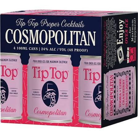Tip Top Cosmopolitan Cocktail 100ml Can 4-Pack