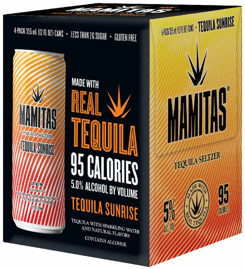 Mamitas Tequila Sunrise Hard Seltzer 4-Pack