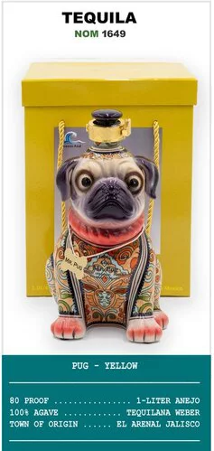 Oceano Azul Yellow Mr. Pug Anejo Tequila 750ml