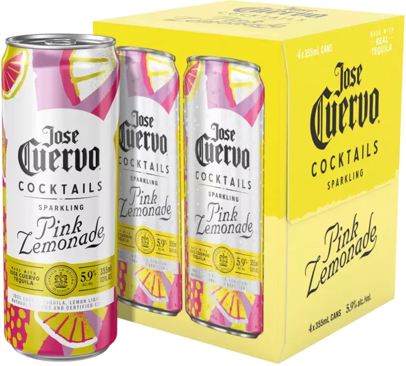 Jose Cuervo Sparkling Pink Lemonade 11.8 Proof 355ml Can 4-Pack
