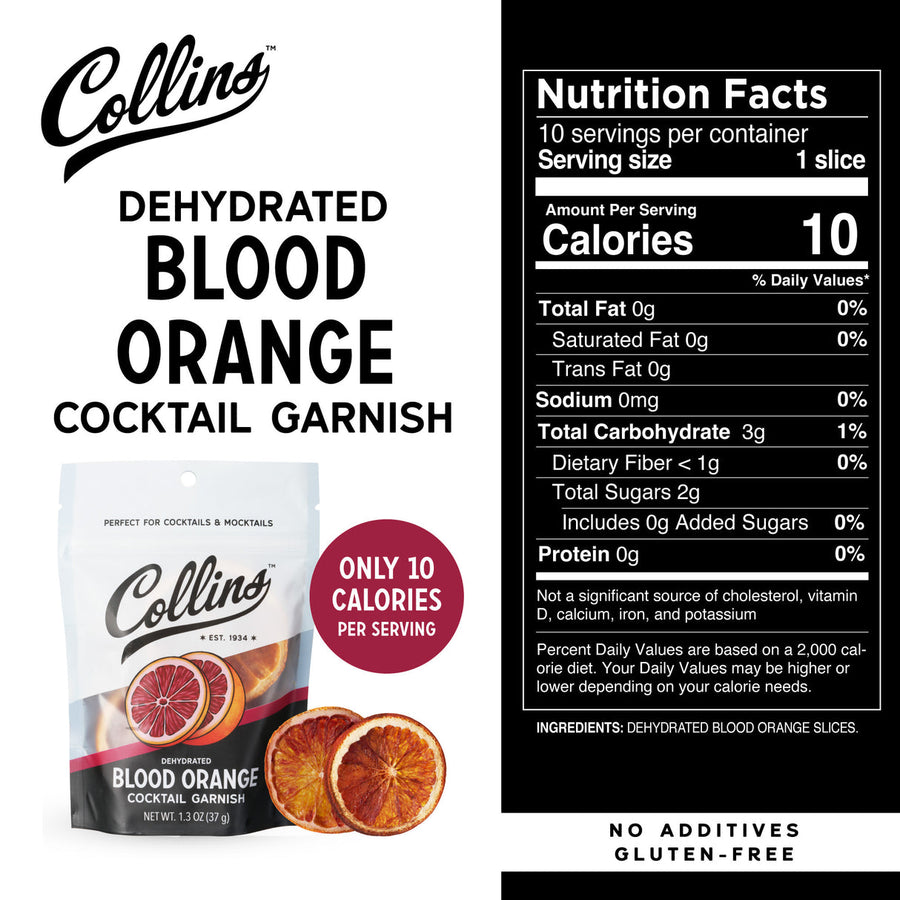 Collins Dehydrated Blood Orange Cocktail Garnish 1.3-Oz