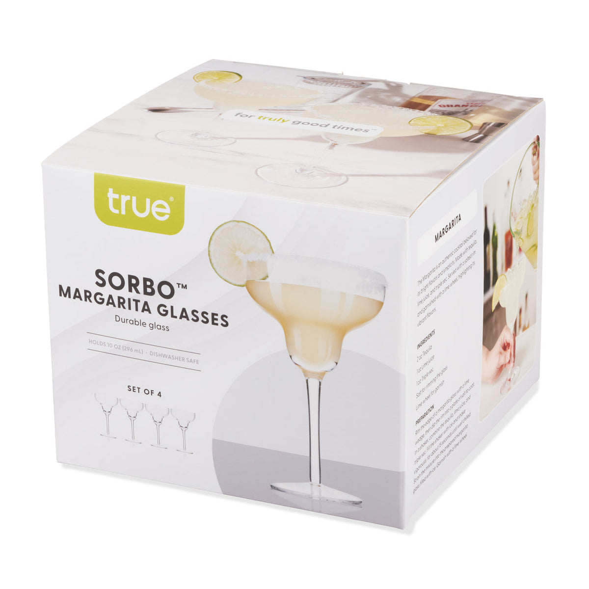 True Sorbo Margarita Glasses 10-Oz 4-Pack