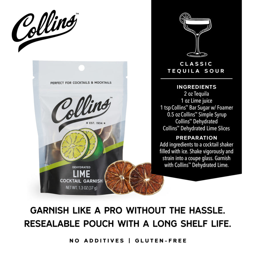Collins Dehydrated Lime Cocktail Garnish 1.3-Oz