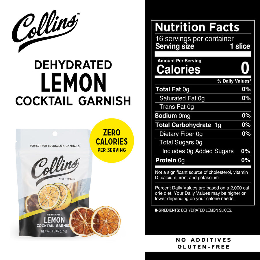 Collins Dehydrated Lemon Cocktail Garnish 1.3-Oz